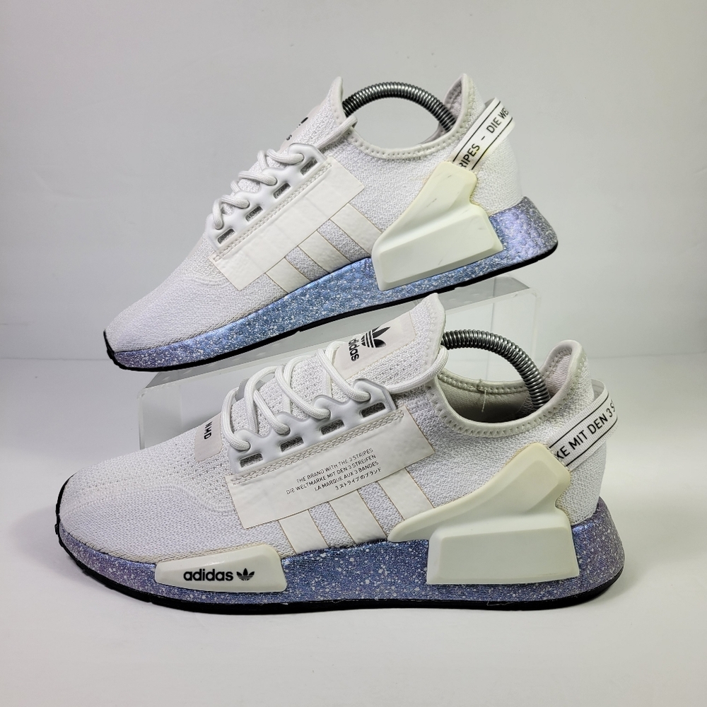 Adidas Originals Men NMD R1 V2 White Speckled Sneakers Sz 8 [GX5163] - Picture 4 of 9